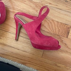 Whbm fuchsia suede heels